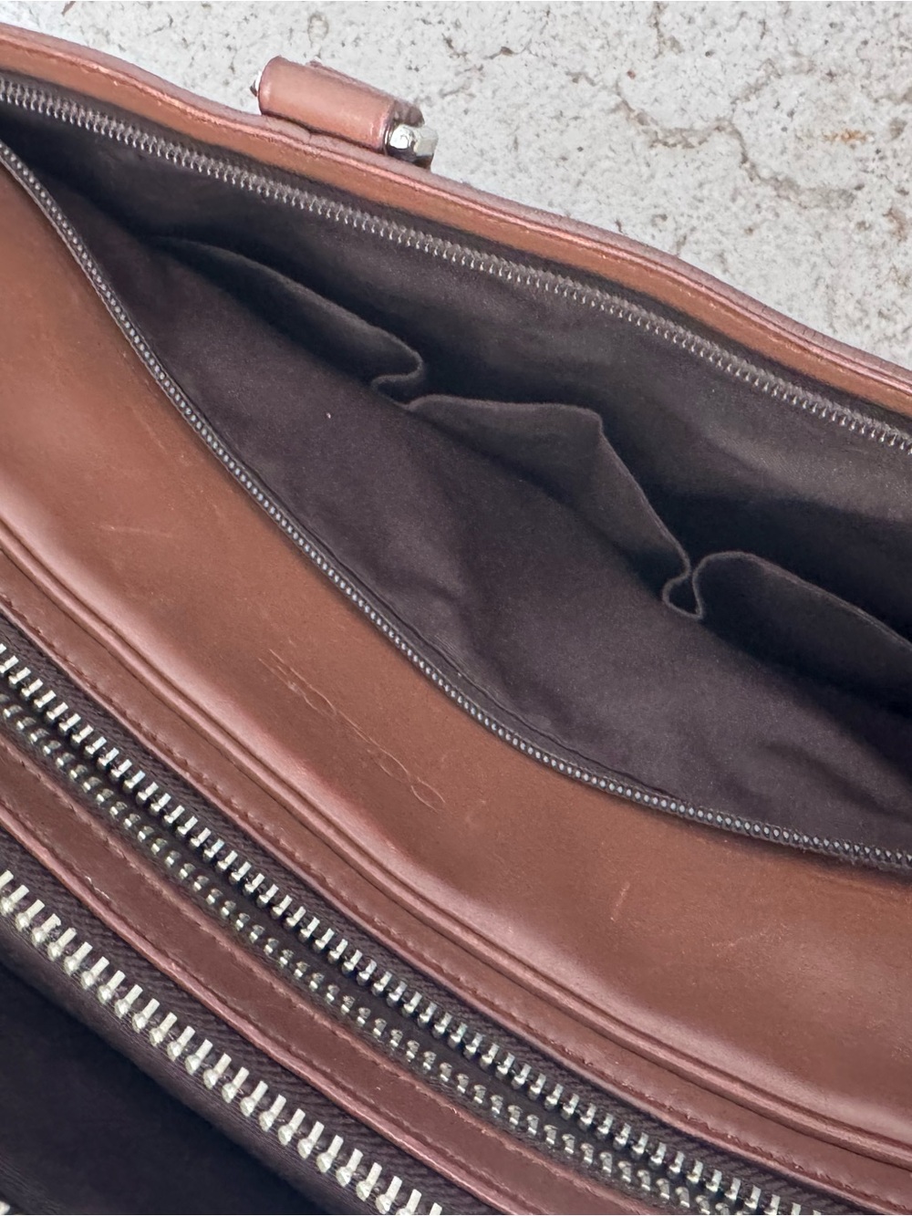Coach Brown Leather Top-Handle Briefcase - Picture 7 of 12